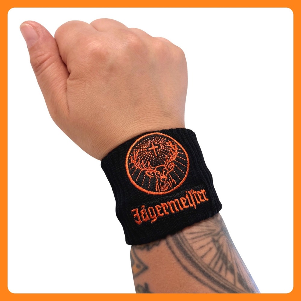 Jagermeister Wrist Sweat Bands - 6 PACK - Black Jager Shot Bomb Party NEW